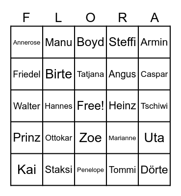 Nöli Crossing Bewohner Bingo Card