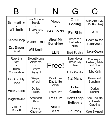 Summer's Calling Bingo Card