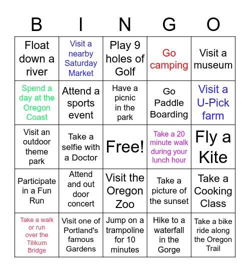 EP Summer Bingo Card