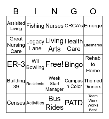 Glen Oaks  Bingo Card