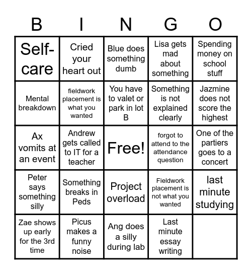 Tri 4 Bingo Card