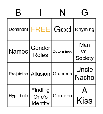 The House on Mango Stret Bingo Card