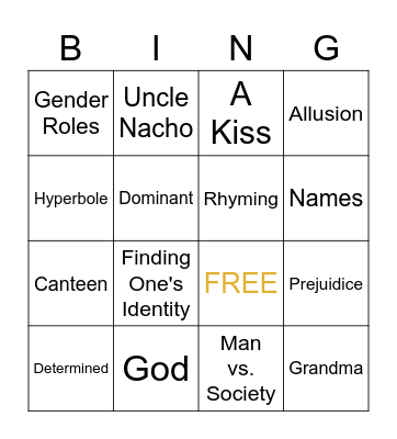 The House on Mango Stret Bingo Card