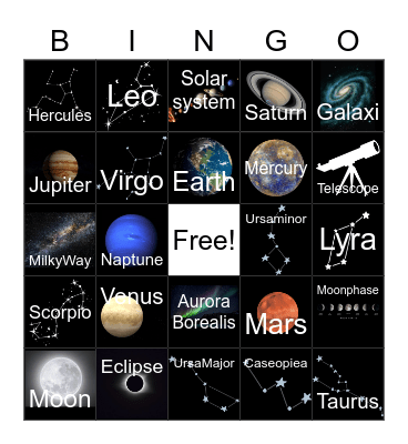 ASTRONOMY NIGHT Bingo Card