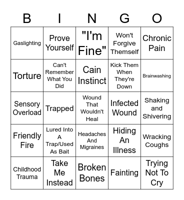 Bad Things Happen Bingo Card