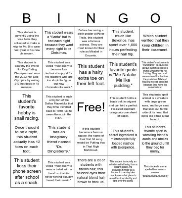 Mrs. Alotto Bingo Card