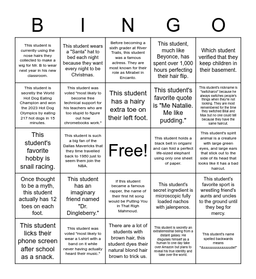 Mrs. Alotto Bingo Card