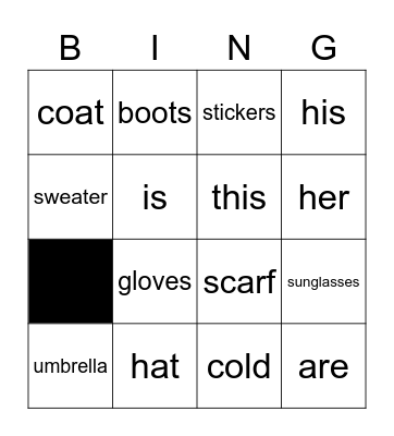 P4 Unit 1 Bingo Card