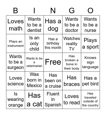 Icebreaker Bingo! Bingo Card