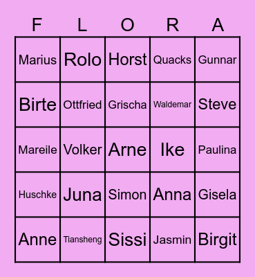 Nöli Bewohner Bingo Card