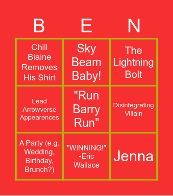 FLASH FINALE BINGO! Bingo Card