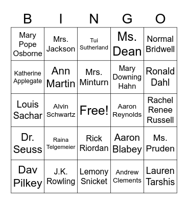 Library Bingo Card