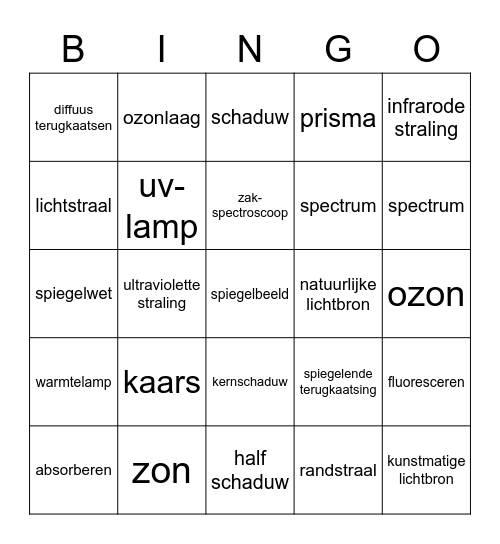 begrippen bingo H6 Bingo Card