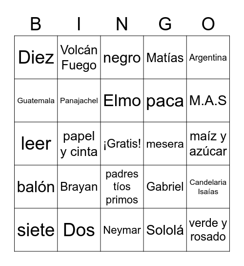 EL JERSEY Bingo Card