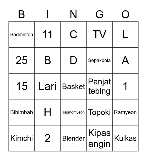 nctyoutaa Bingo Card