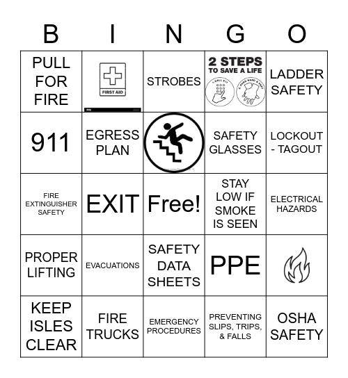 SAFETY Bingo Card