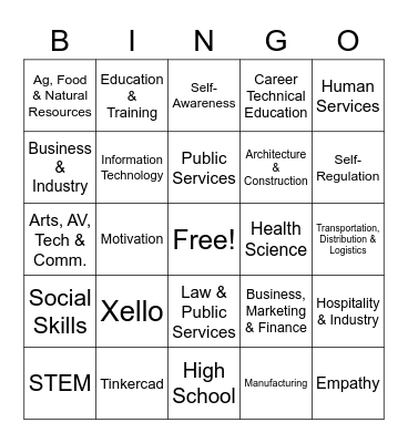 CTE BINGO Card