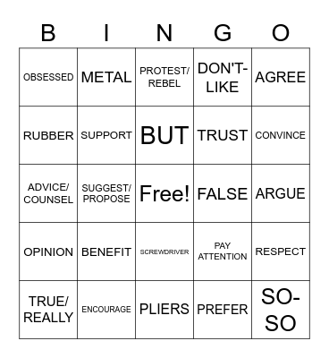 ASL 1 - Unit 8 Bingo Card