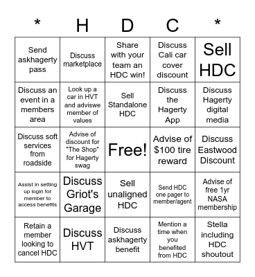 HDC Bingo US Bingo Card