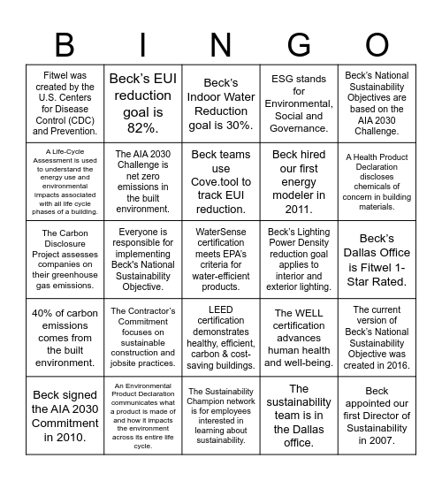 Answer Cards Bingo Card