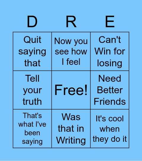 Dre Bingo Card