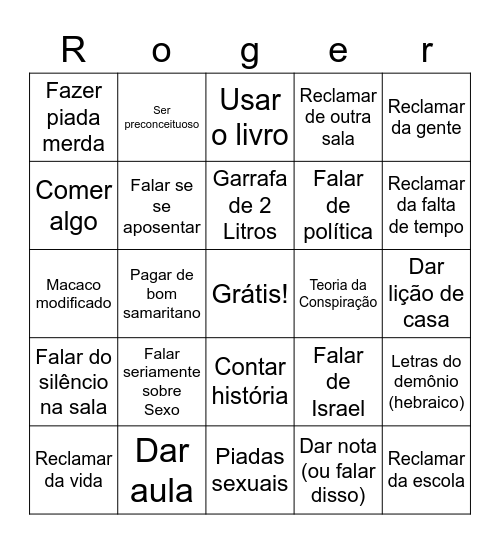 Bingo do Rogério Bingo Card