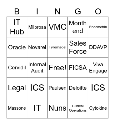 CFO Townhall 2023 Bingo Card