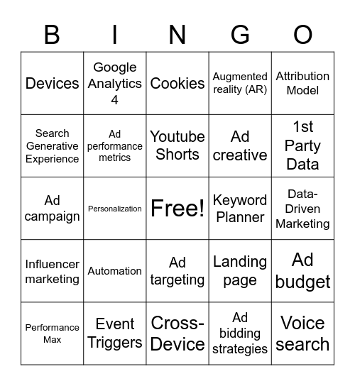 GML2023 Bingo Card