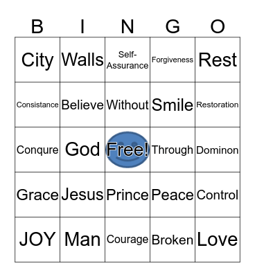 Bible Study Bingo Card