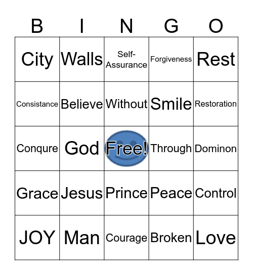 Bible Study Bingo Card