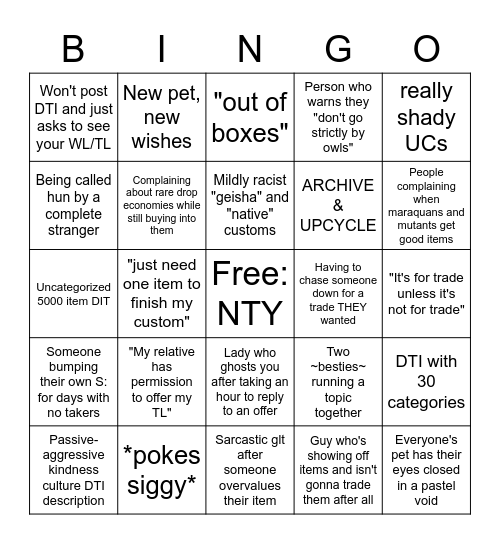 NCC Bingo Card