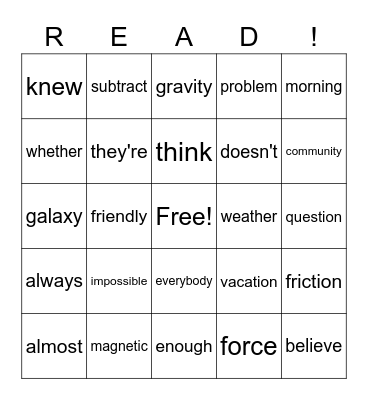 HFW Bingo 3 Bingo Card