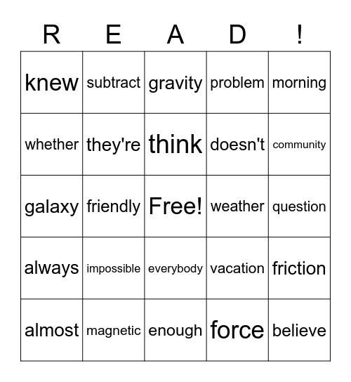 HFW Bingo 3 Bingo Card