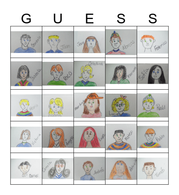 Guess Who? Bingo Card