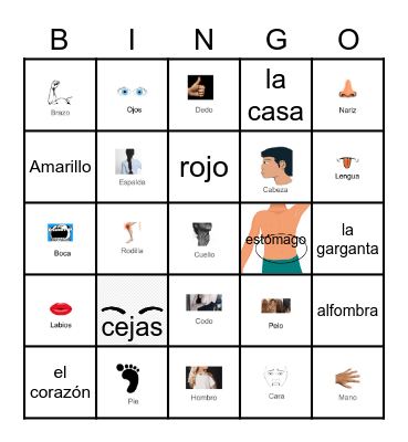 El Cuerpo Bingo Card