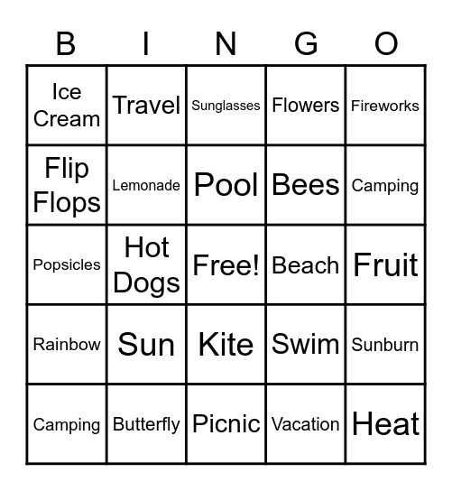 Summer Time! Bingo Card