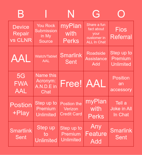 Mcvenes Marauders Bingo Card