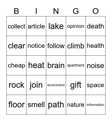 Bingo Card