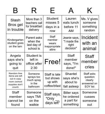 THE COUNTDOWN IS ON Bingo Card