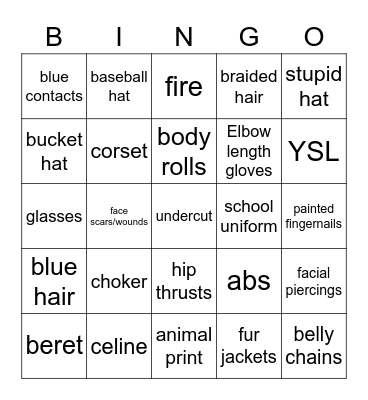 K-Pop Bingo Card