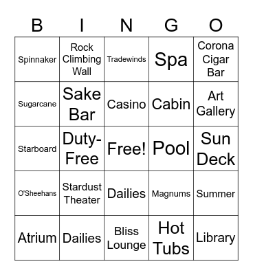 NCL Pearl Bingo Card