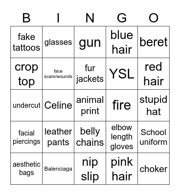 K-Pop Bingo Card