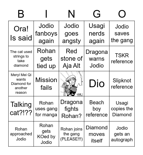 Chapter 5 JoJoLands Bingo Card