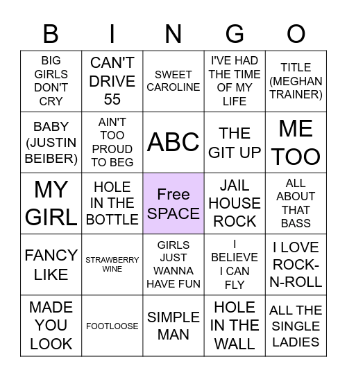 ELITE'S MUSICAL BINGO Card