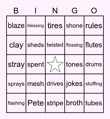 Spelling rules Bingo Card