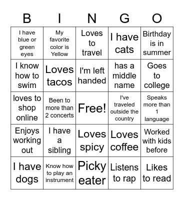 EDMO: Summer Camp Bingo Card