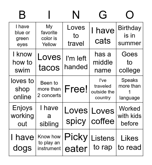 EDMO: Summer Camp Bingo Card