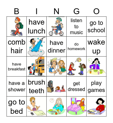 DAILY ROUTINE Bingo Card