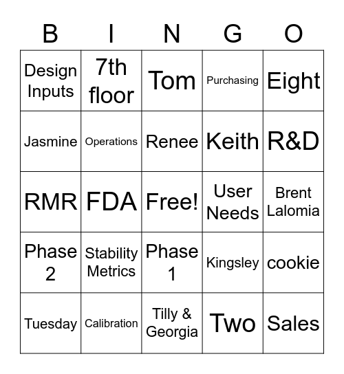 Team ACE Bingo - Quality Bingo Card