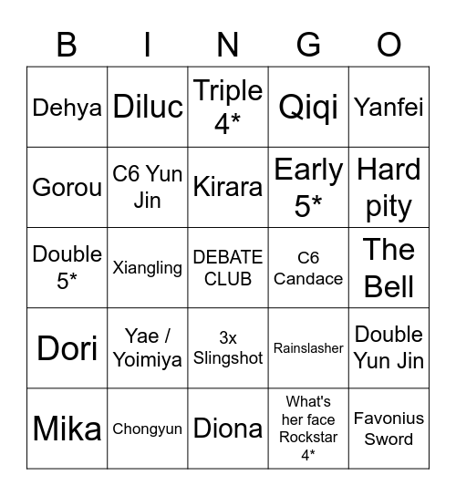 3.7.1 pulls Bingo Card